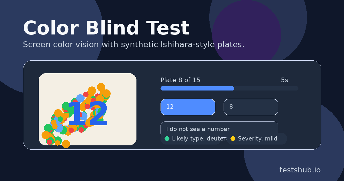 Color Blind Test - Check Color Vision Online | testshub.io
